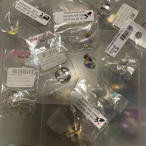 9 pcs Swarovski charms